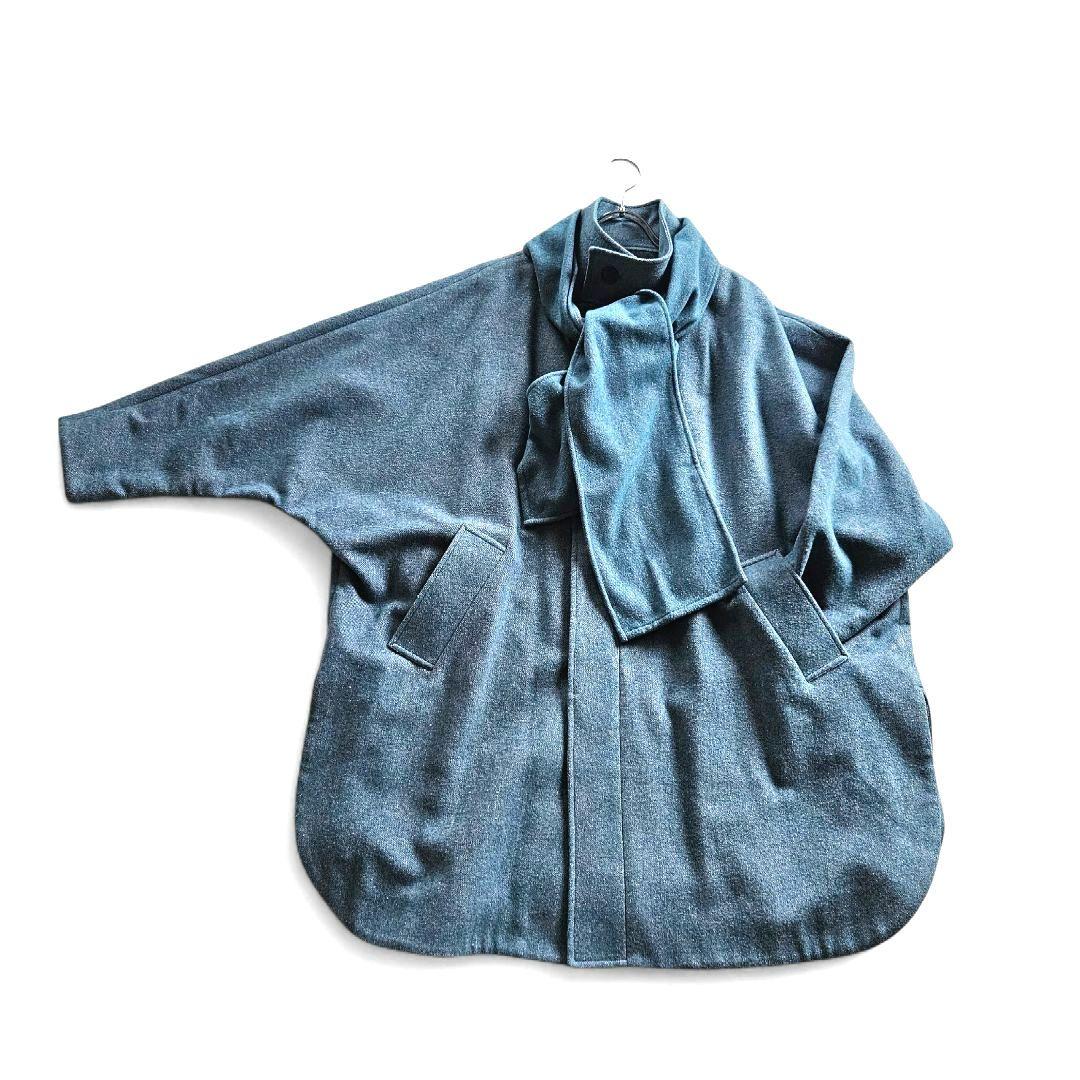 y*o様 CITEN スタンドカラー ポンチョ ブルー