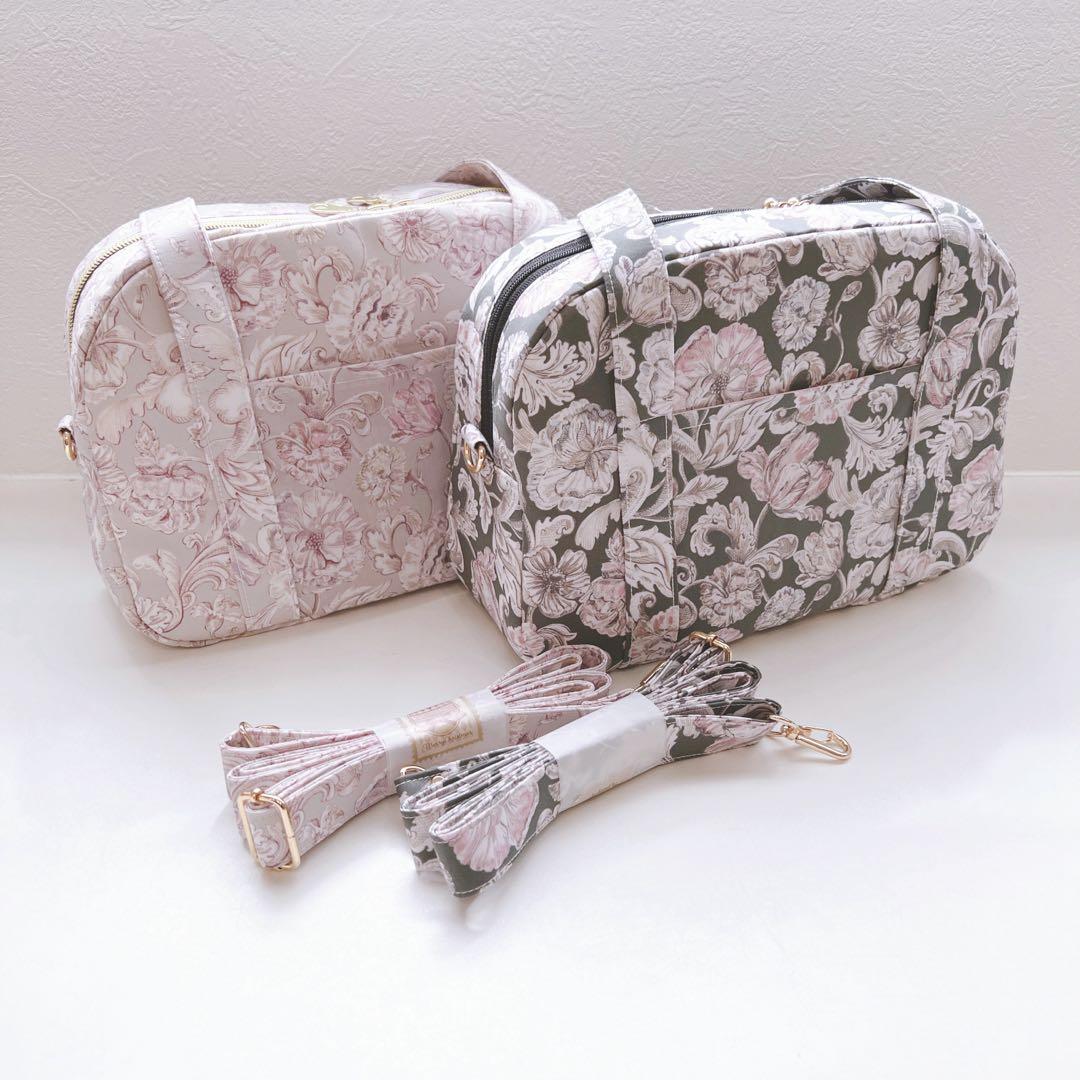 のりページ☆リバティアレキサンダーマーブルグレーブルームバッグ