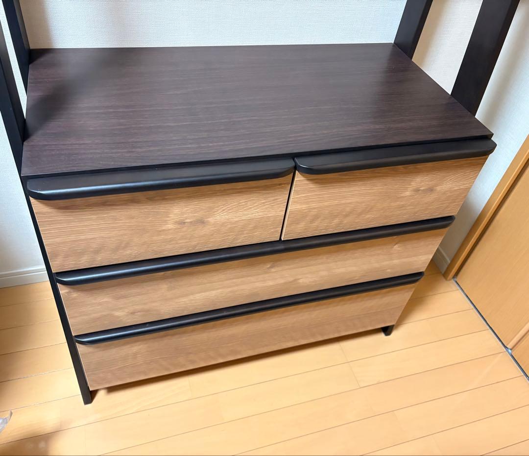 収納付きハンガーラック(ニーズ3 84 OP-3段 MBR/BK) ニトリ