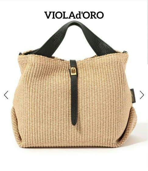 25SS《VIOLAd'ORO 》イタリアン ラフィアシート2WAYトートバッグ
