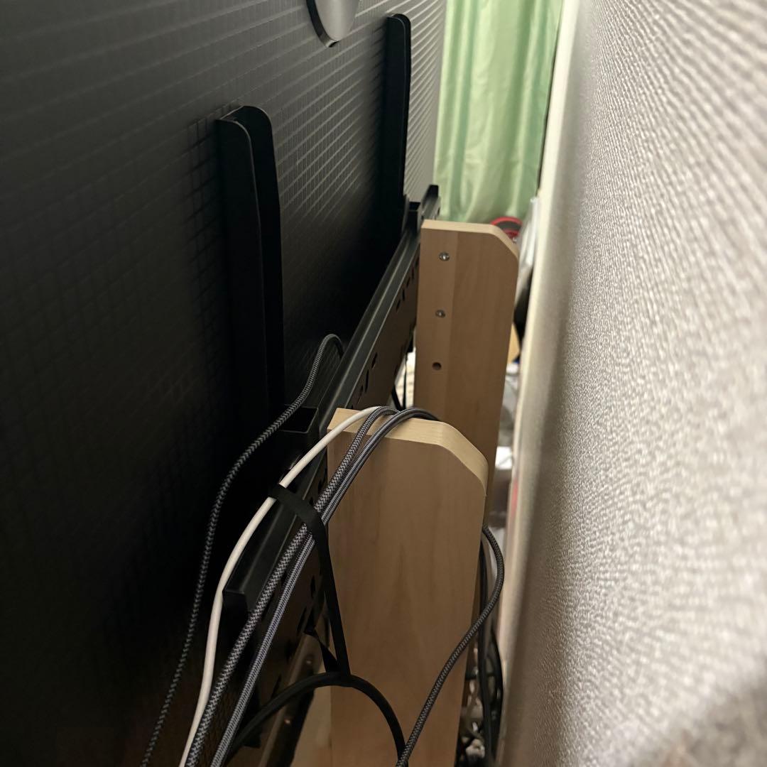 【セット2/2】朝日木材加工(Asahiwood) 壁寄せ テレビ スタンド