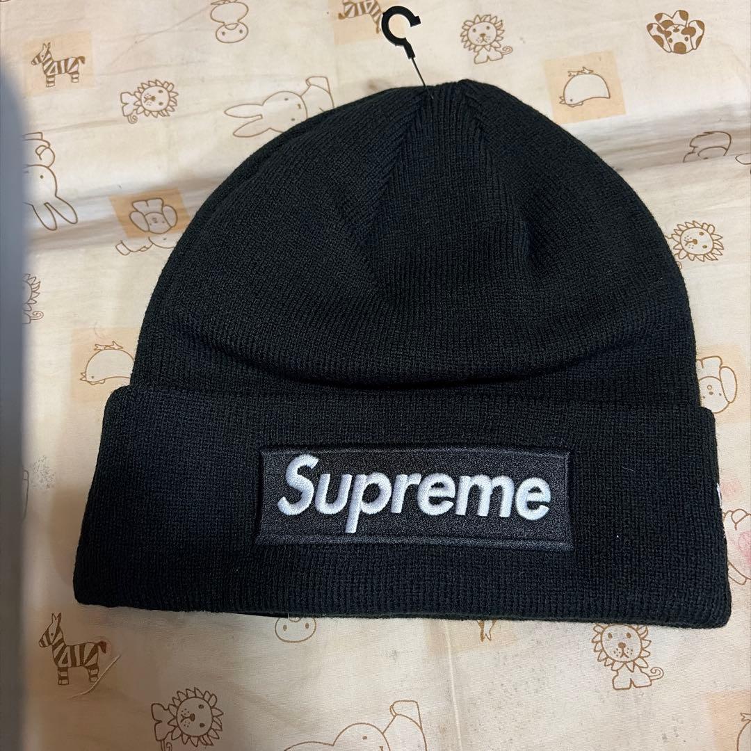 supreme boxロゴ　ビーニー　ブラック