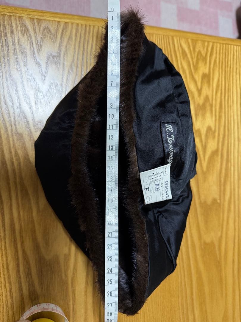 ブラックグラマミンク　ダークブラウン ミンクファー帽子 アメリカ製　Fサイズ