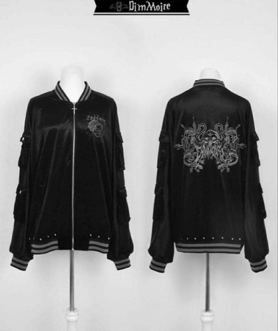 あ12/19 DimMoire ベロアスカジャン Black