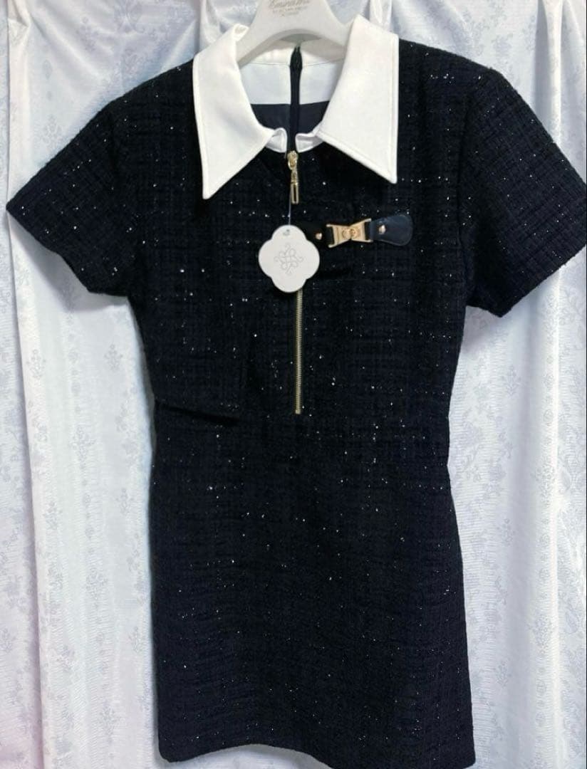 プ*。様 新品 Randy 襟付きツイードワンピース ドレス Mサイズ