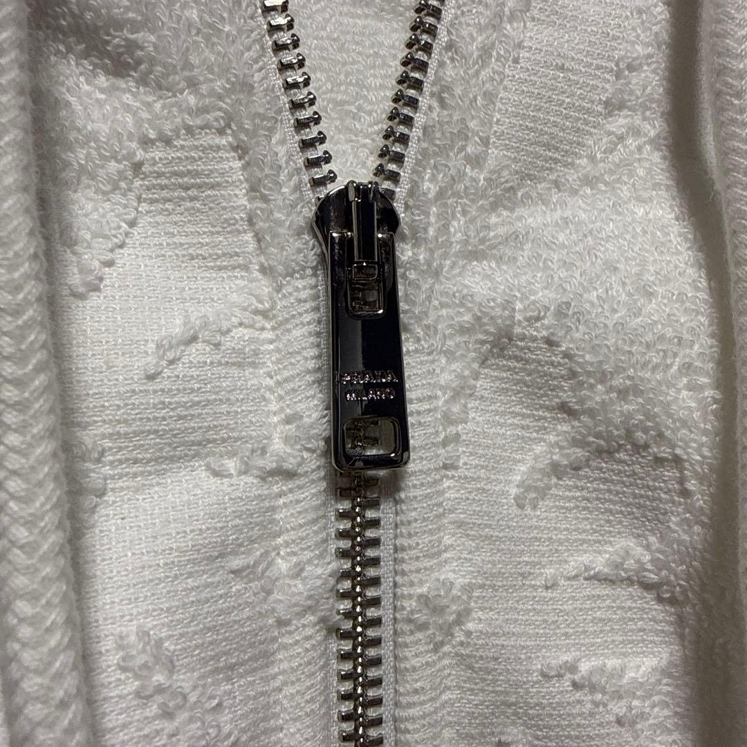 PRADA プラダ　ジャガードテリークロスフーディー ホワイト