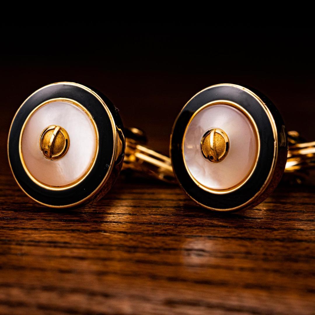 P.M☆9 Dunhill ダンヒル 大切な日の為の白蝶貝 カフリンクス