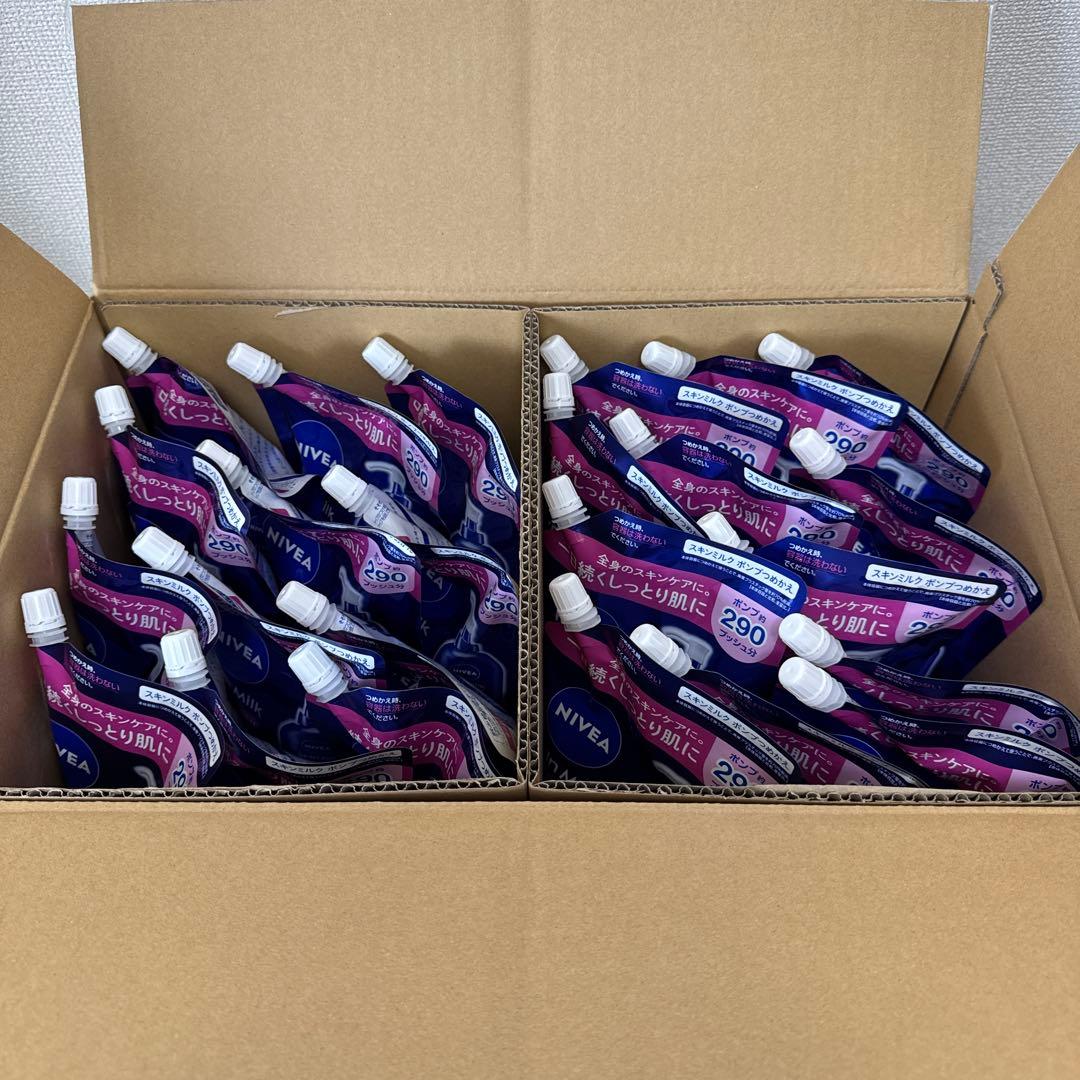 ニベア スキンミルク しっとり ポンプつめかえ用290g 24個セット