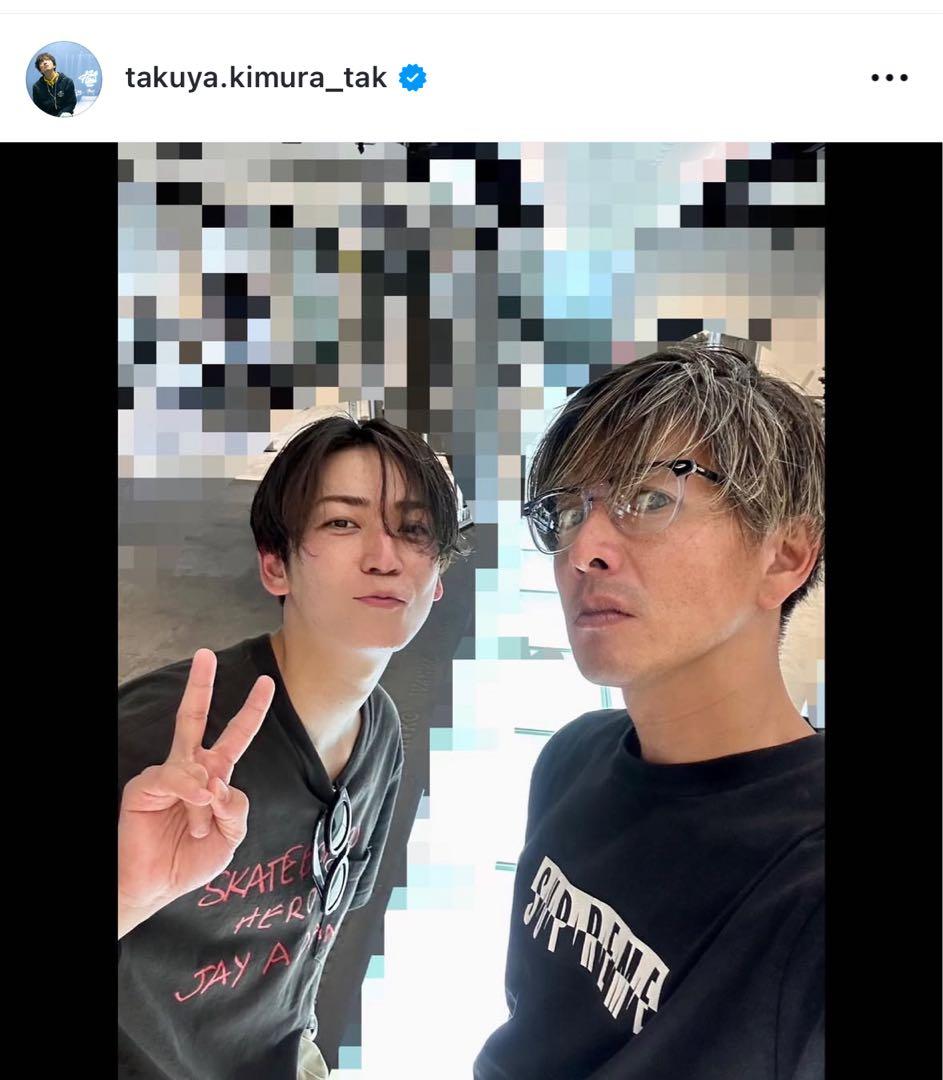 木村拓哉着用　supreme Split Tee ブラックMサイズ