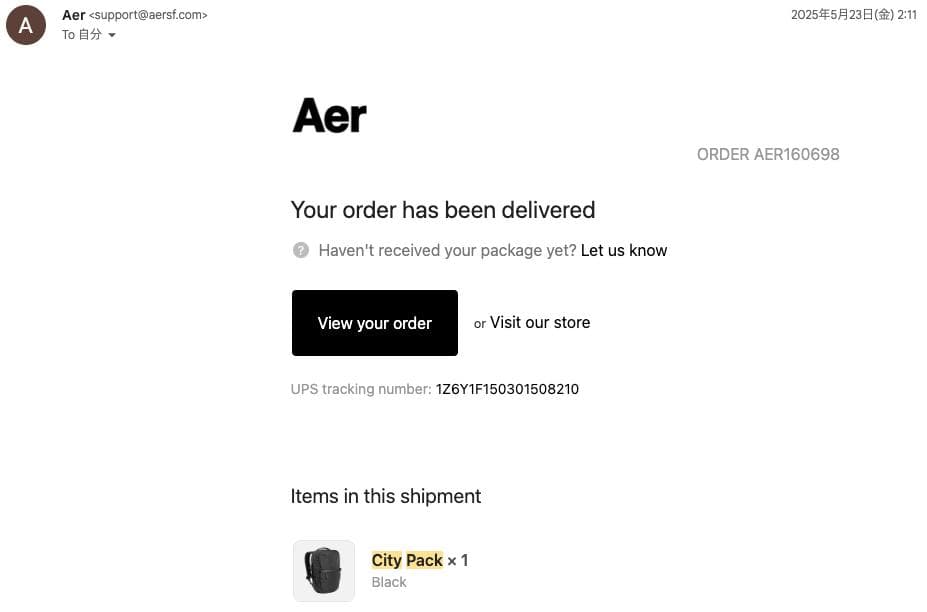 Aer City Pack ブラック 14L