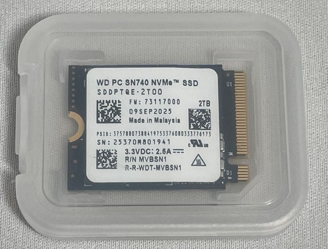 内蔵型SSD WD SN740 NVMe SSD 2TB
