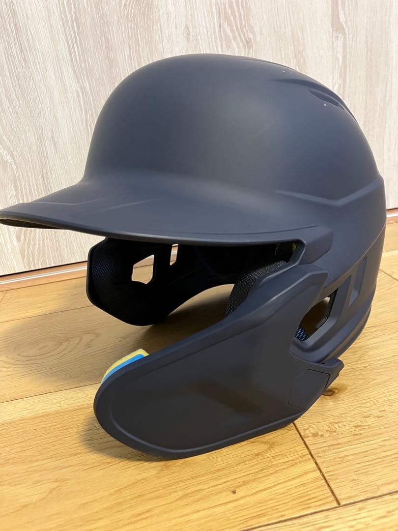 硬式ヘルメット　艶なし　ネイビー　フェイスガード　右打者　両耳　野球　ソフト　L