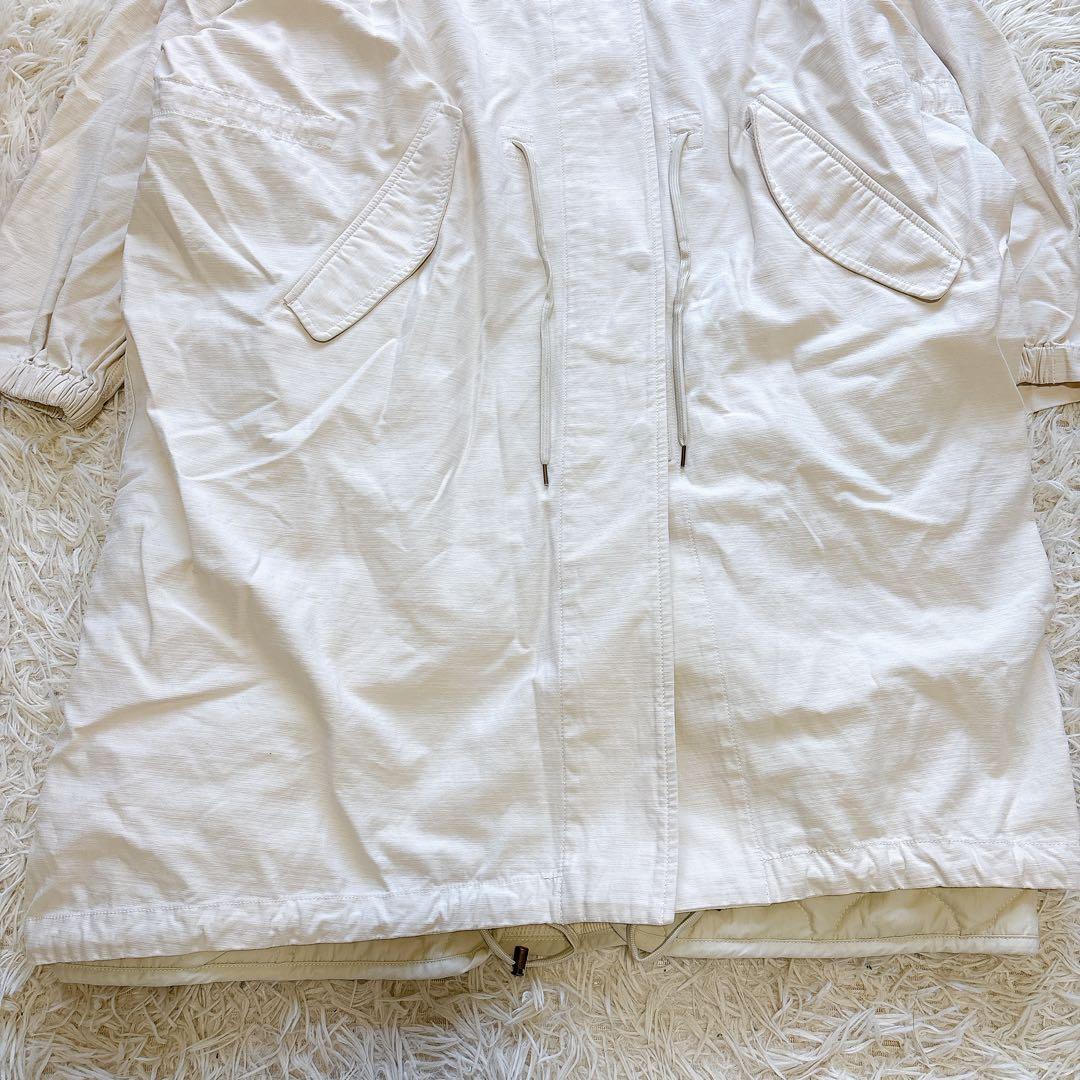 美品 アギュー　3way ロングマウンテンパーカー　キルティングベスト付 白