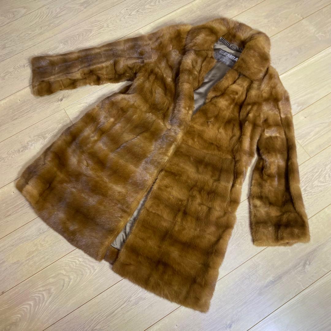 【EMBA】エンバ ブラウン毛皮コート　11号　ジャケット