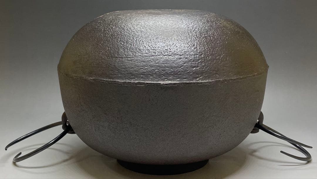 人間国宝　高橋敬典　真形釜　釜釻　共箱　T591