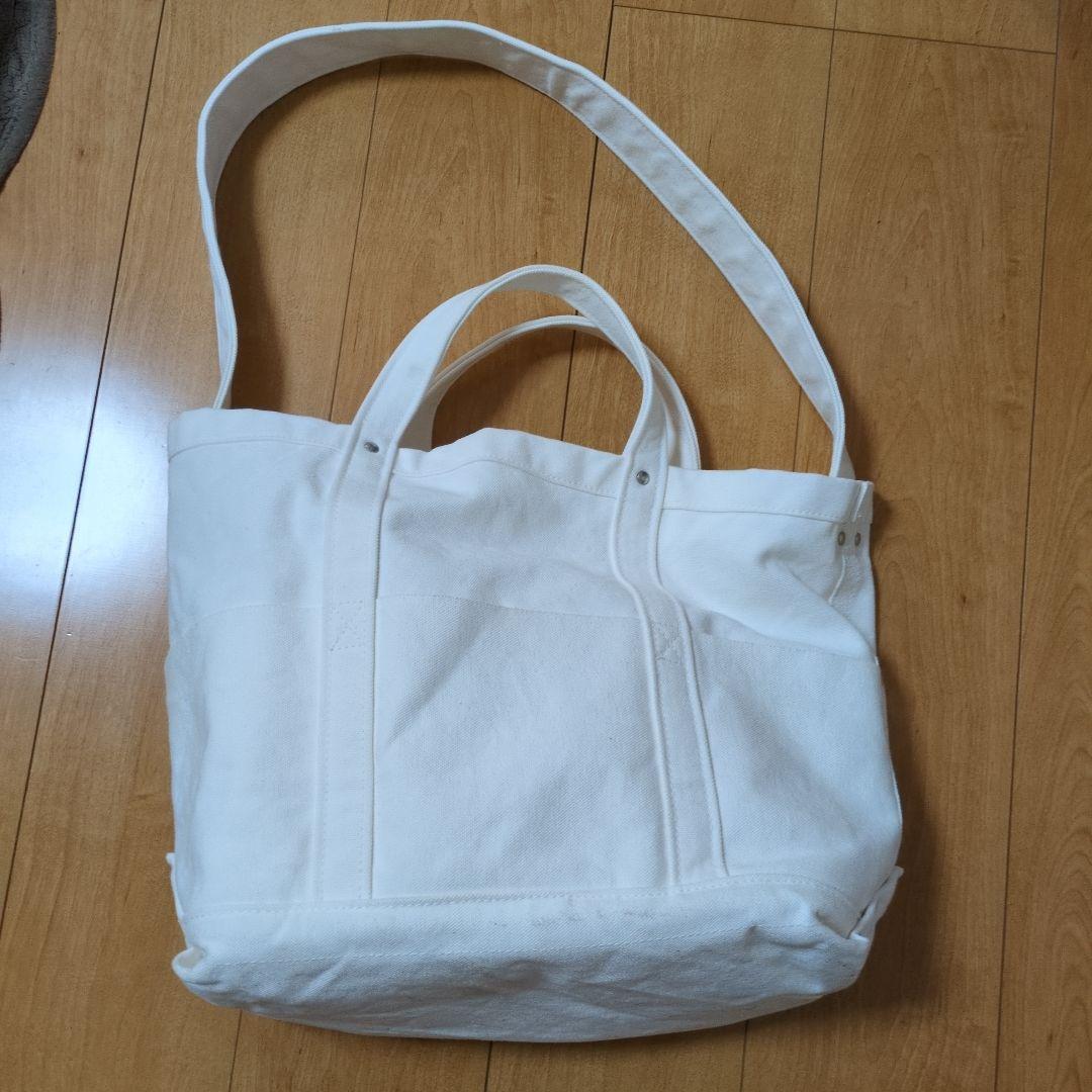YAECAホワイトキャンバストートバッグ