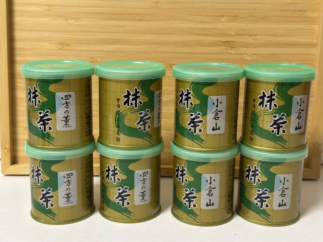 山政小山園　抹茶小倉山　30g缶入り　4缶　四方の薫　30g缶入り　4缶
