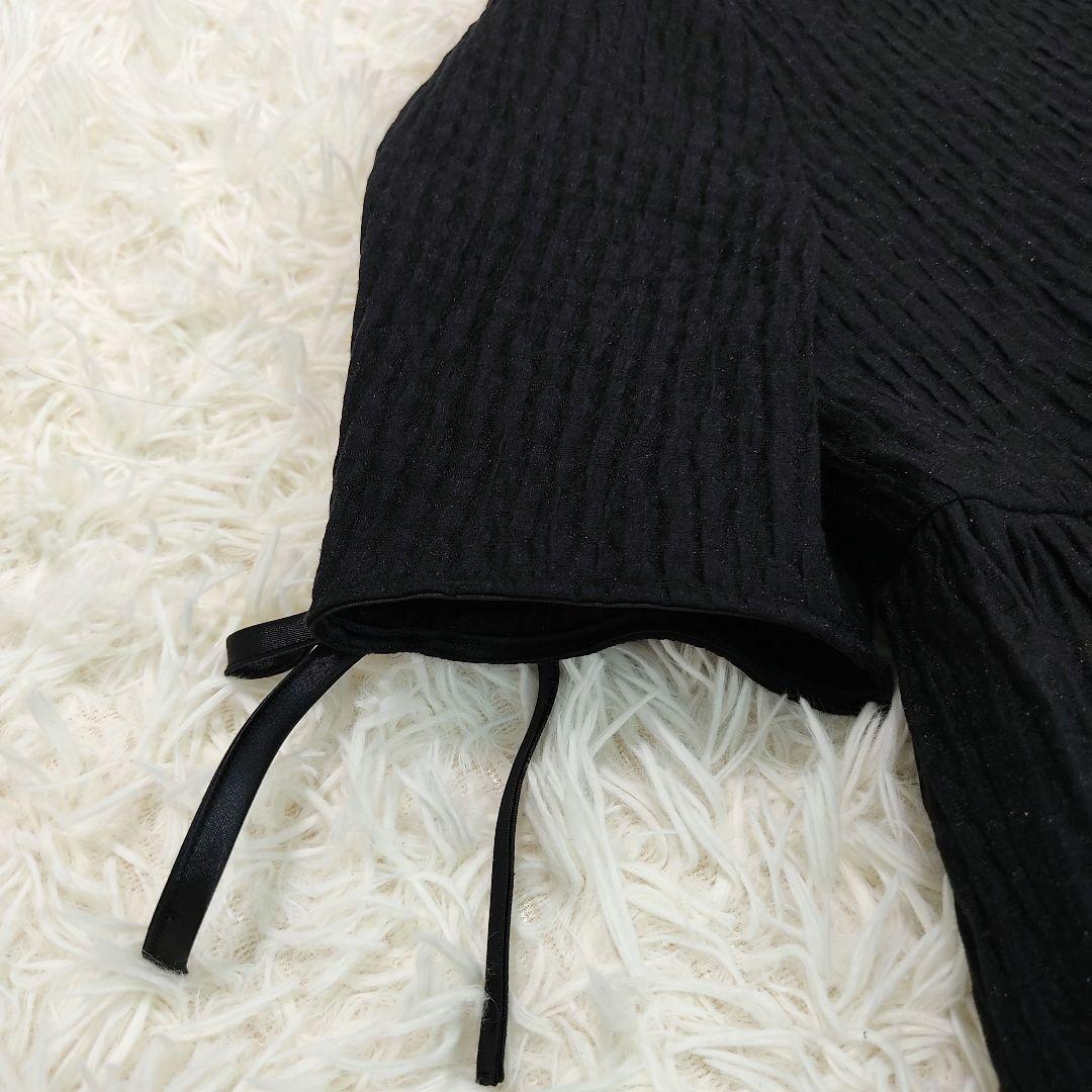 美品✨ヨリ　フクレフレアブラウス　ブラック　36