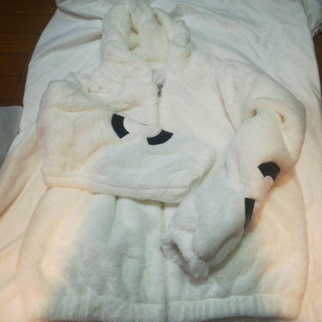 ホワイトフード付きパーカー 送料無料