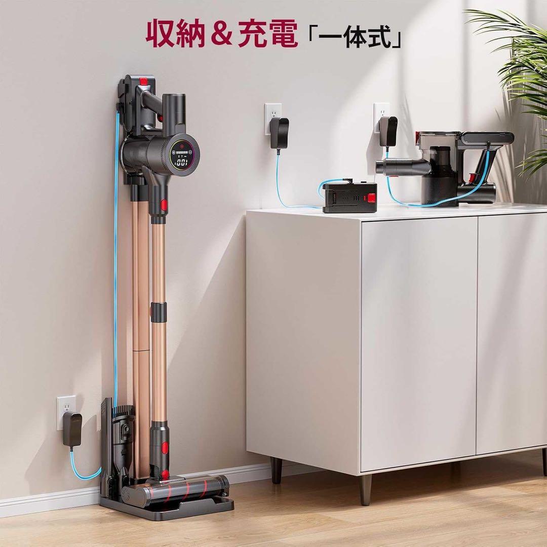 AI搭載 自走式コードレス掃除機 70Kpa強力吸引 LEDパネル搭載