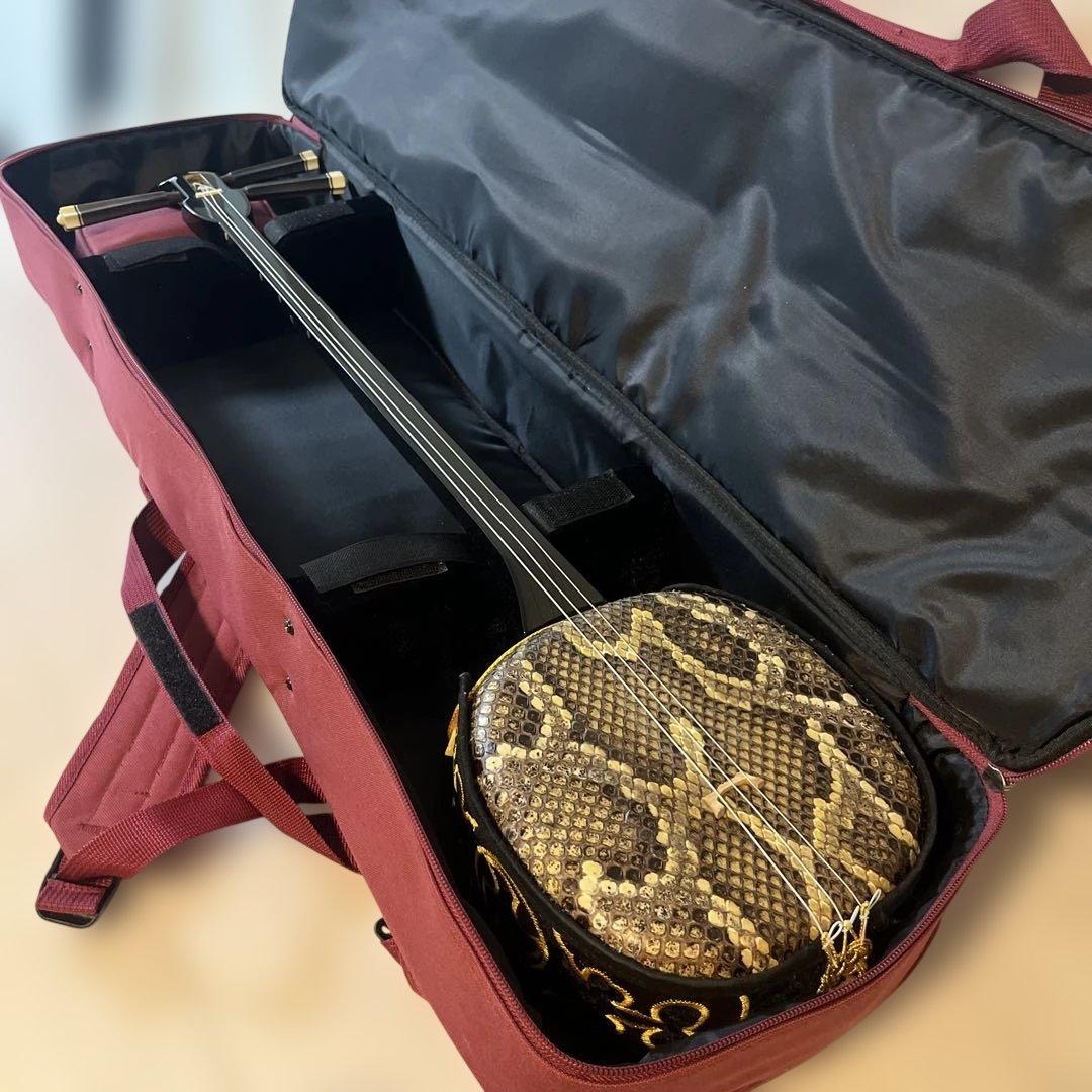 三線 本体 蛇の皮 ケース付き