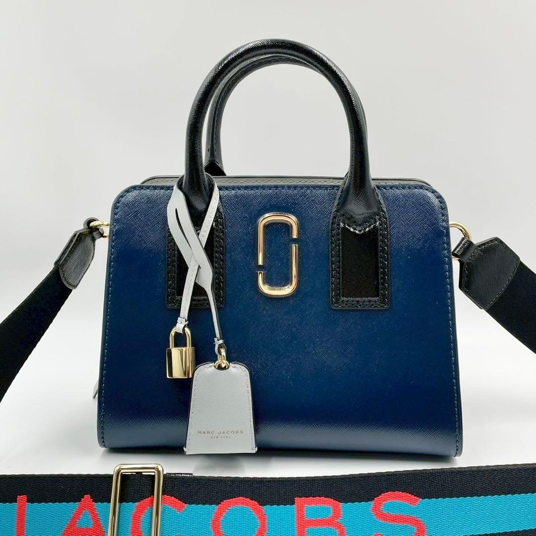 極美品　マークジェイコブス　リトルビッグショット　2wayハンドバッグ　ネイビー