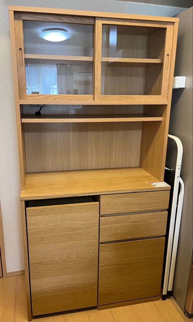 無印良品 木製カップボード・オーク材 食器棚