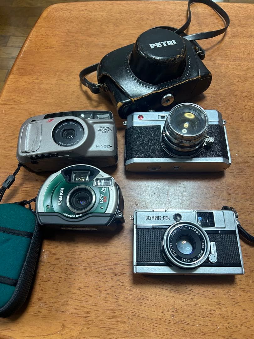 フィルムカメラセット PETRI Olympus Canon4個まとめ