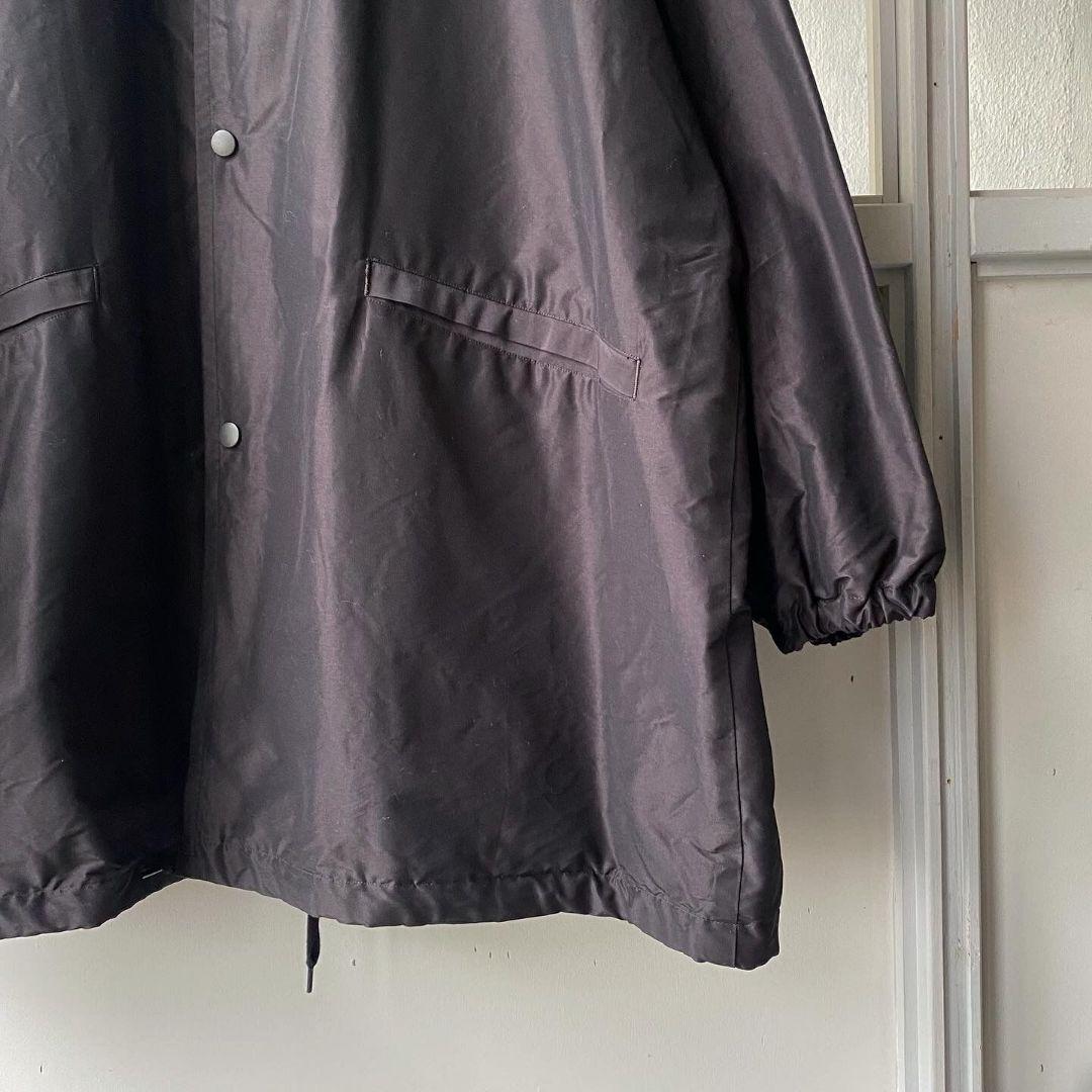 COMOLI (コモリ) コットンシルク フーデッドコート [BROWN]