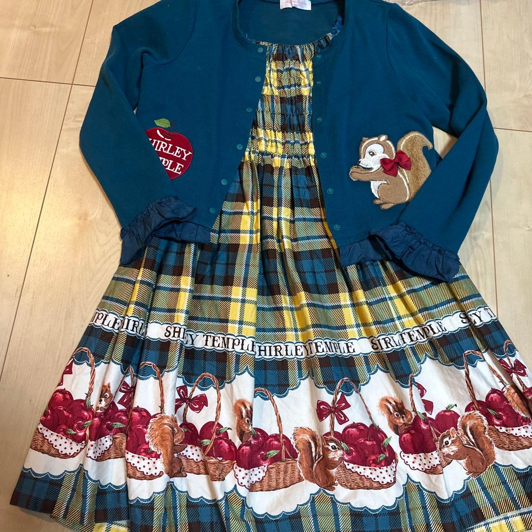 カーディガンとドレスセット 140