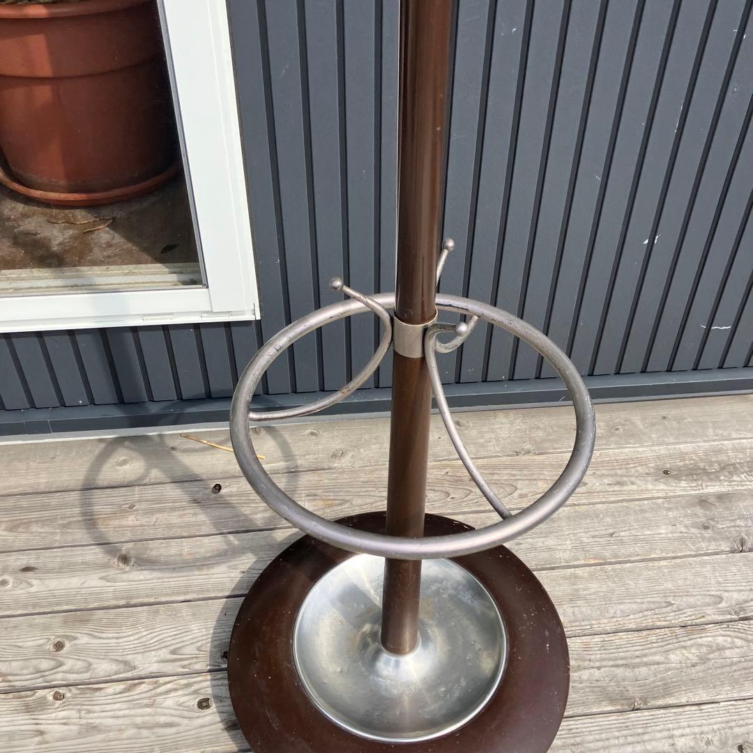 昭和レトロ ミッドセンチュリー 木製螺旋型ポールハンガー ハンガーラック 傘立て