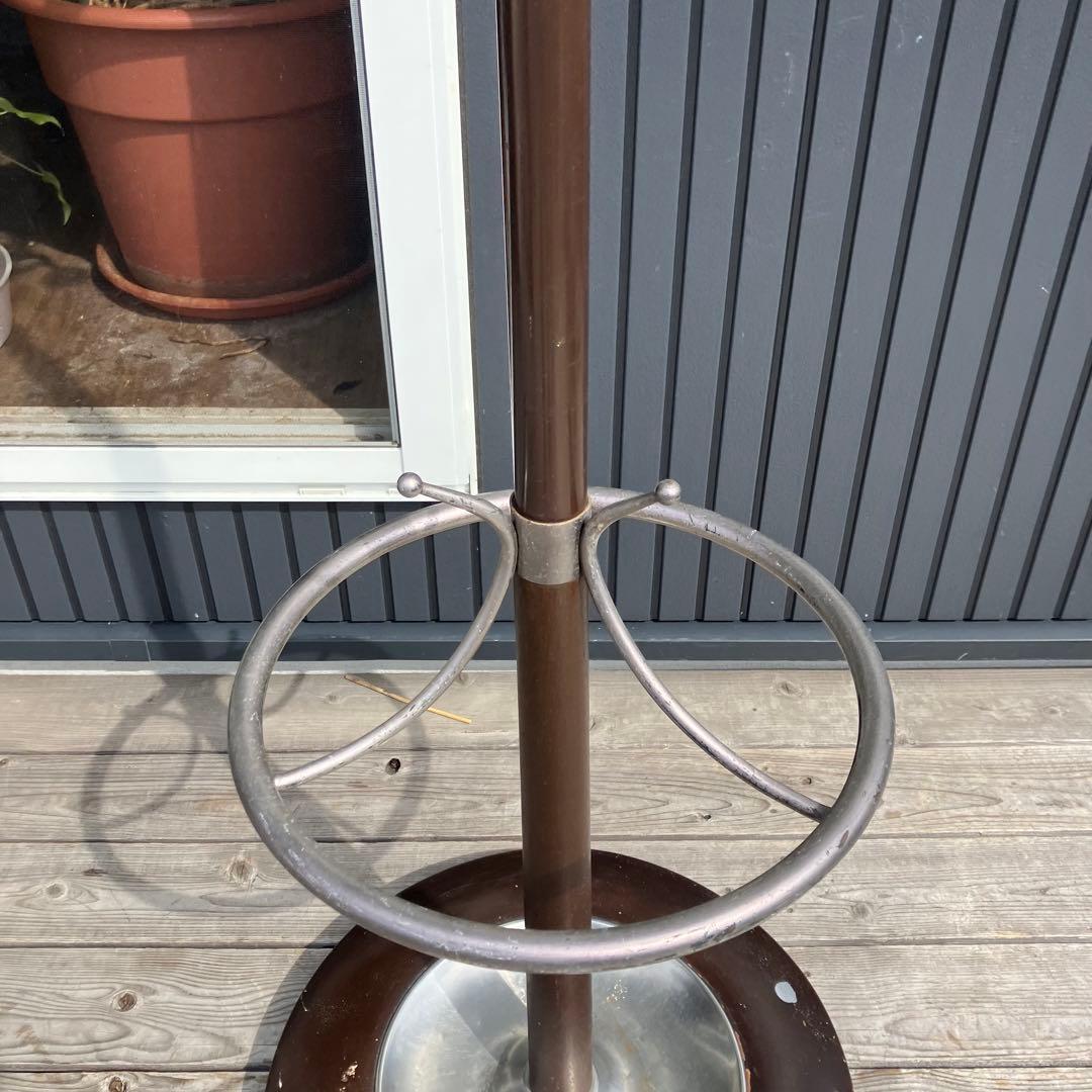 昭和レトロ ミッドセンチュリー 木製螺旋型ポールハンガー ハンガーラック 傘立て