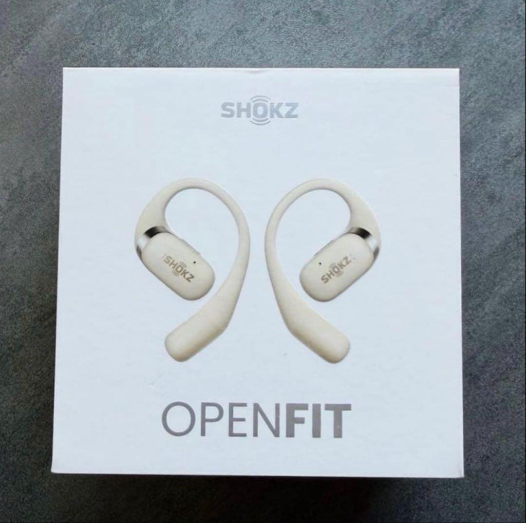 SHOKZ OpenFit ワイヤレスイヤホン ベージュ　オープンイヤー