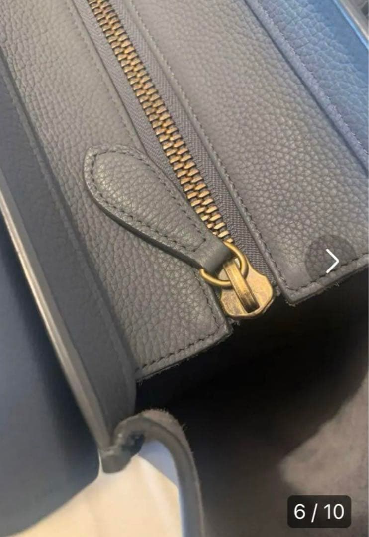 も*み様 セリーヌ　CELINE 新ロゴ　ラゲージ　ミニ　ショッパー　グレー　ト