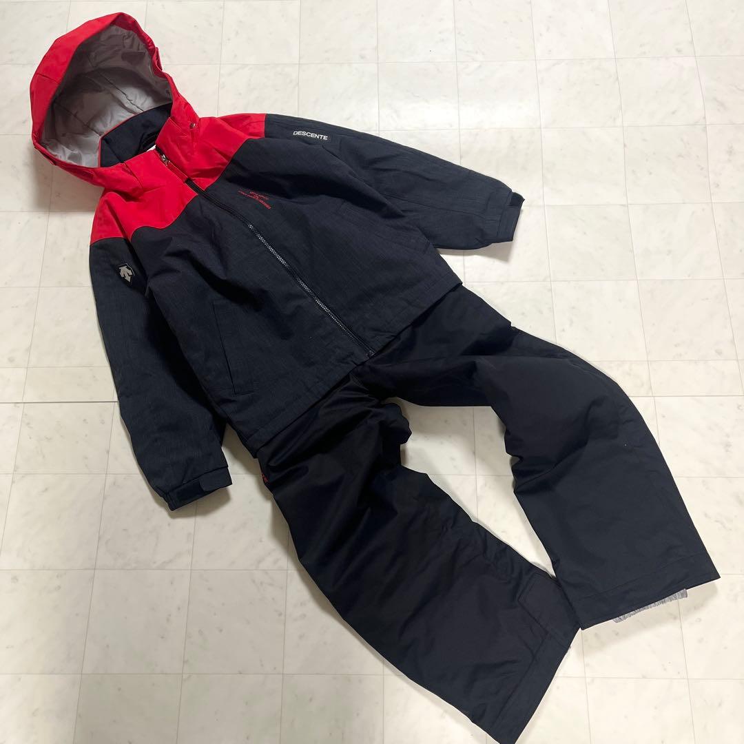 デサント スキーウエア 150 140 キッズ スノーウェア 男の子 赤 黒