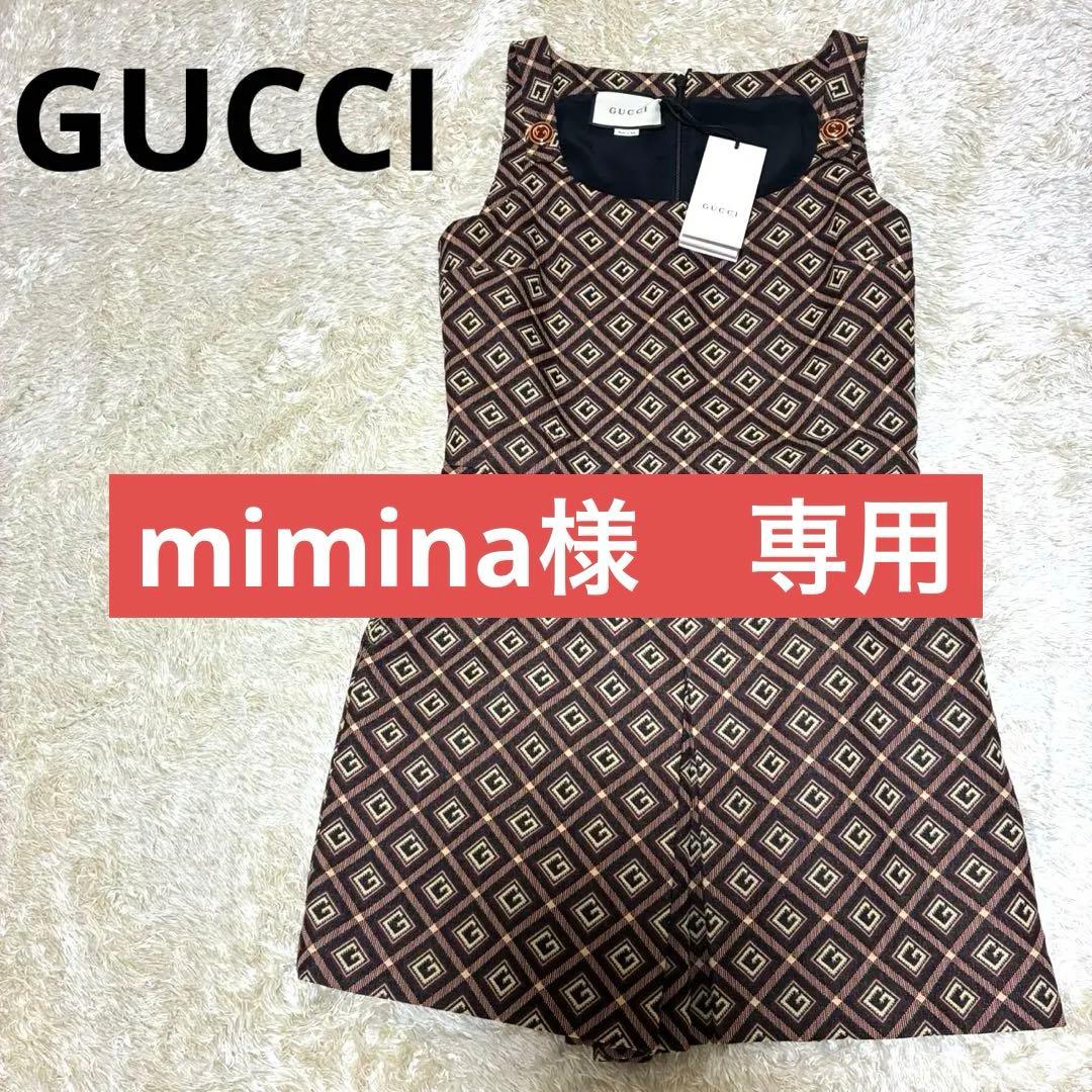 【mimina】ショートジャンプスーツ　ノースリーブ　総柄　新品