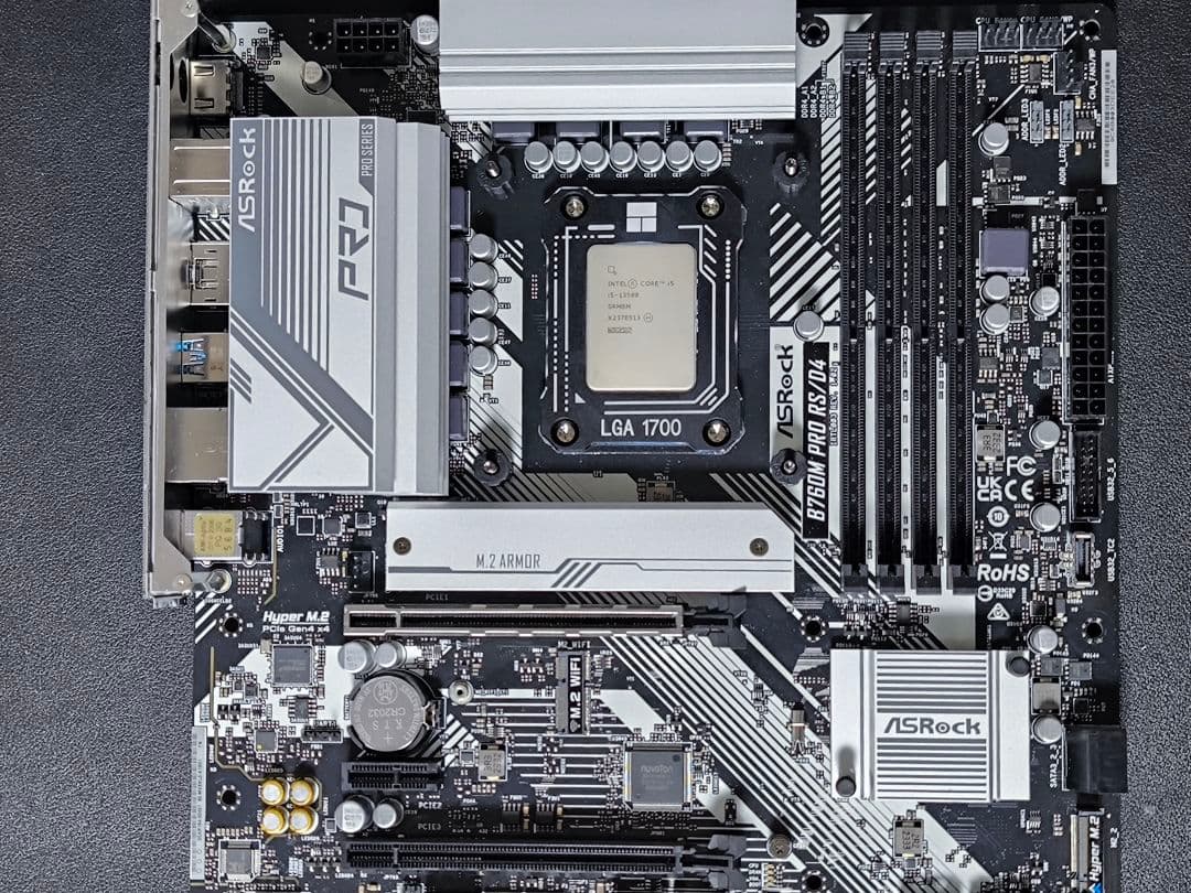 美品 i5-13500 & B760M Pro RS/D4セット 反り防止金具付