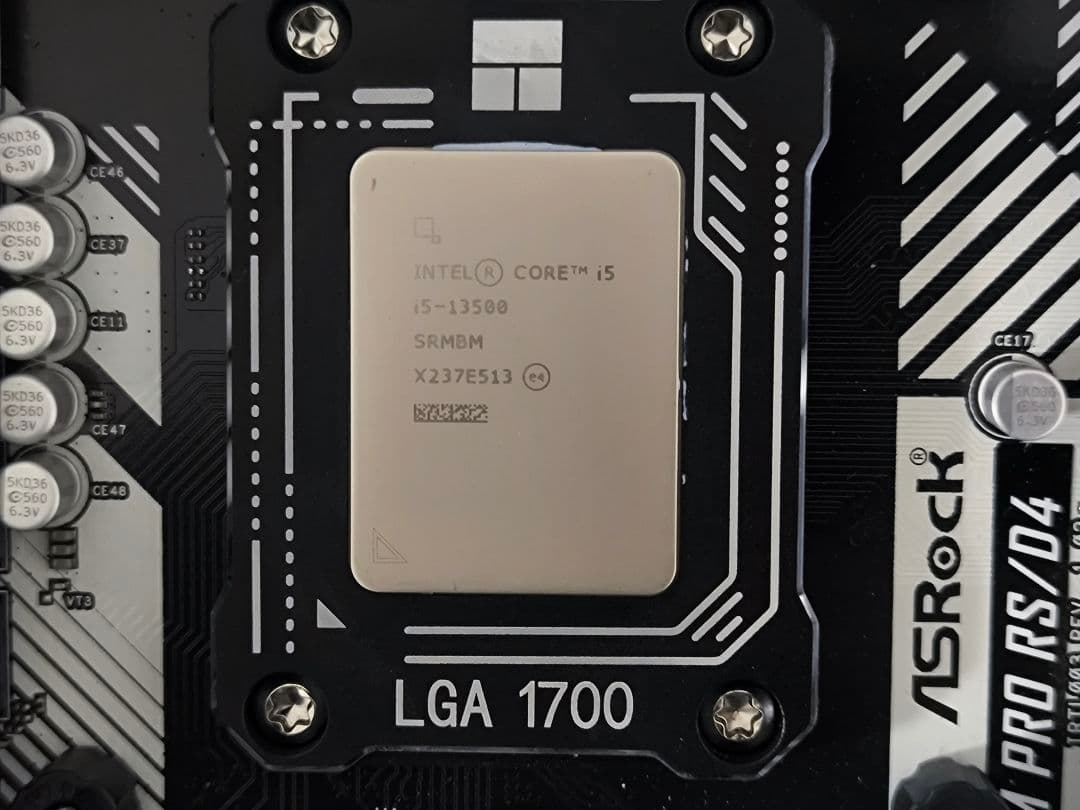 美品 i5-13500 & B760M Pro RS/D4セット 反り防止金具付