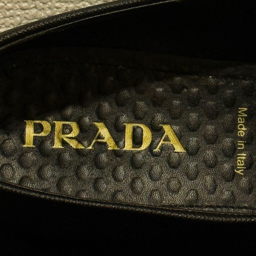 prada ローファー サフィアーノレザー トライアングル 黒 ビジネスシューズ