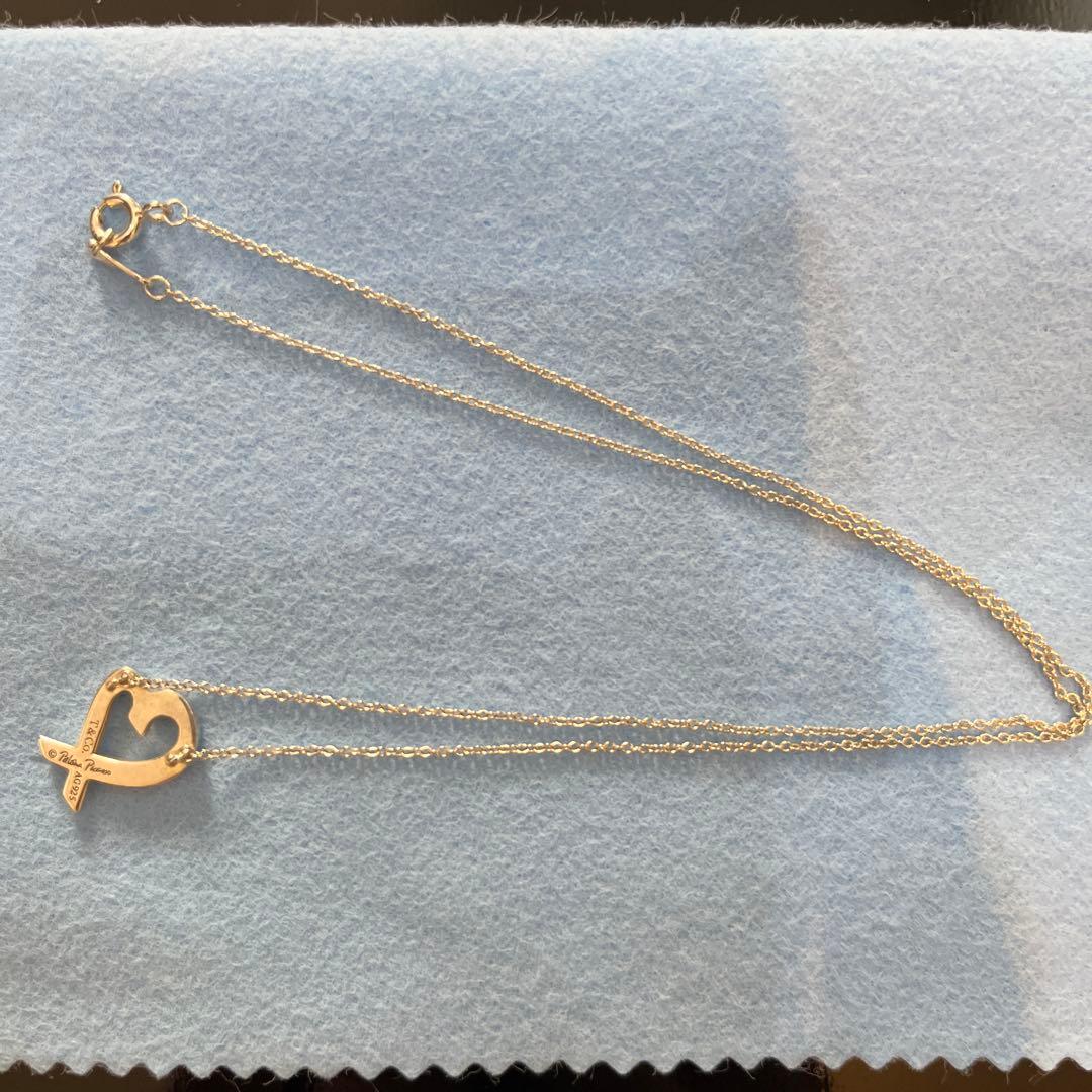 【1月末まで】美品ティファニー ラビングハートネックレス シルバー925 巾着付