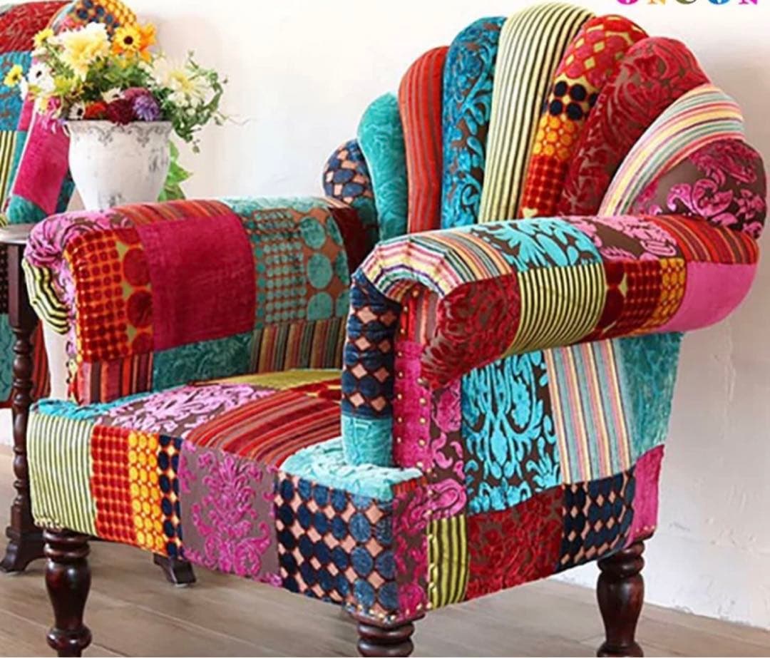 ソファ　パッチワーク