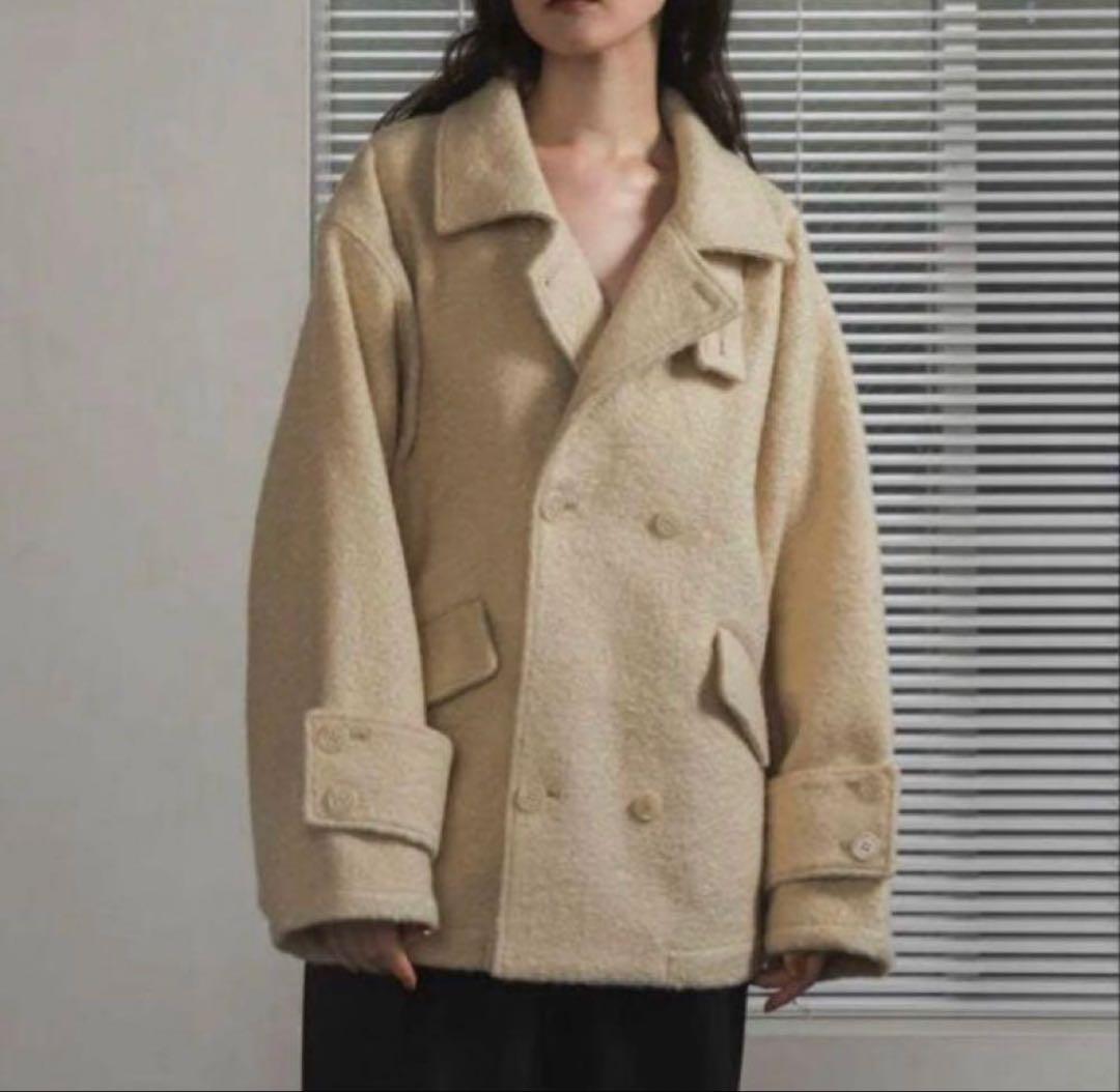 lawgy カールダブルブレステッドベルトポイントコート