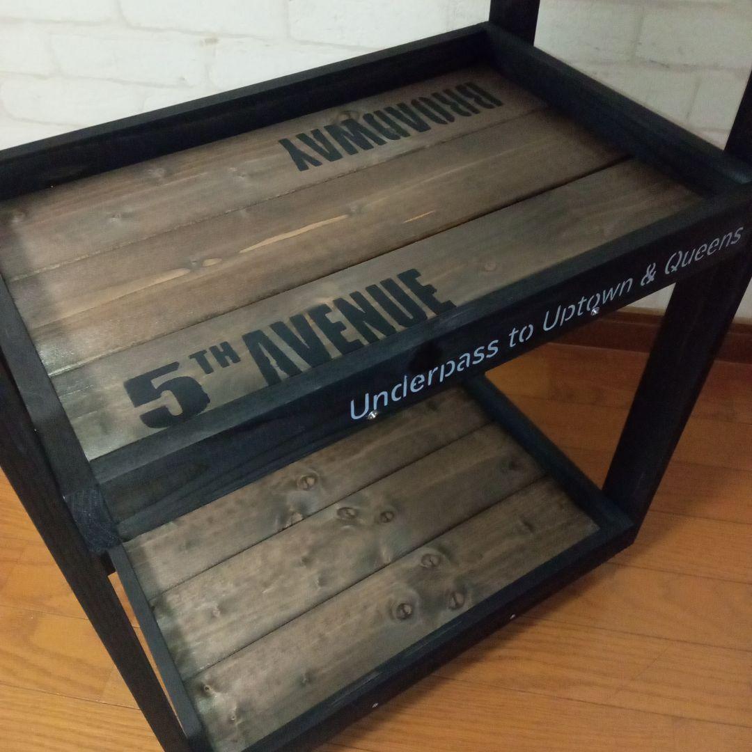 【ハンドメイド】ブルックリンスタイル キャスター付きワゴンシェルフ