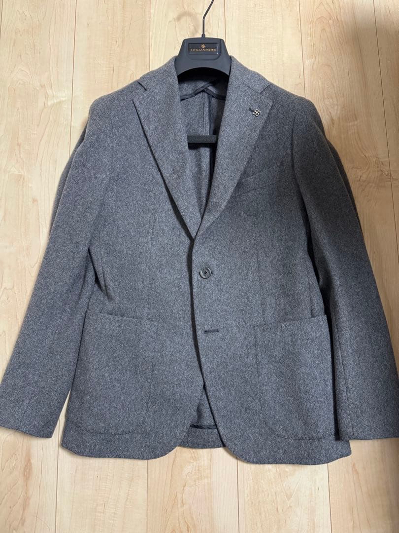 干場義雅44タリアトーレ モンテカルロ カシミヤ 100% グレー テーラード