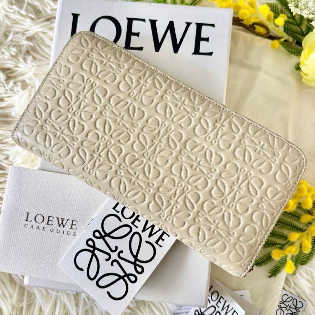 【美品✨】 LOEWE ロエベ 長財布 ラウンドファスナー リピート アナグラム
