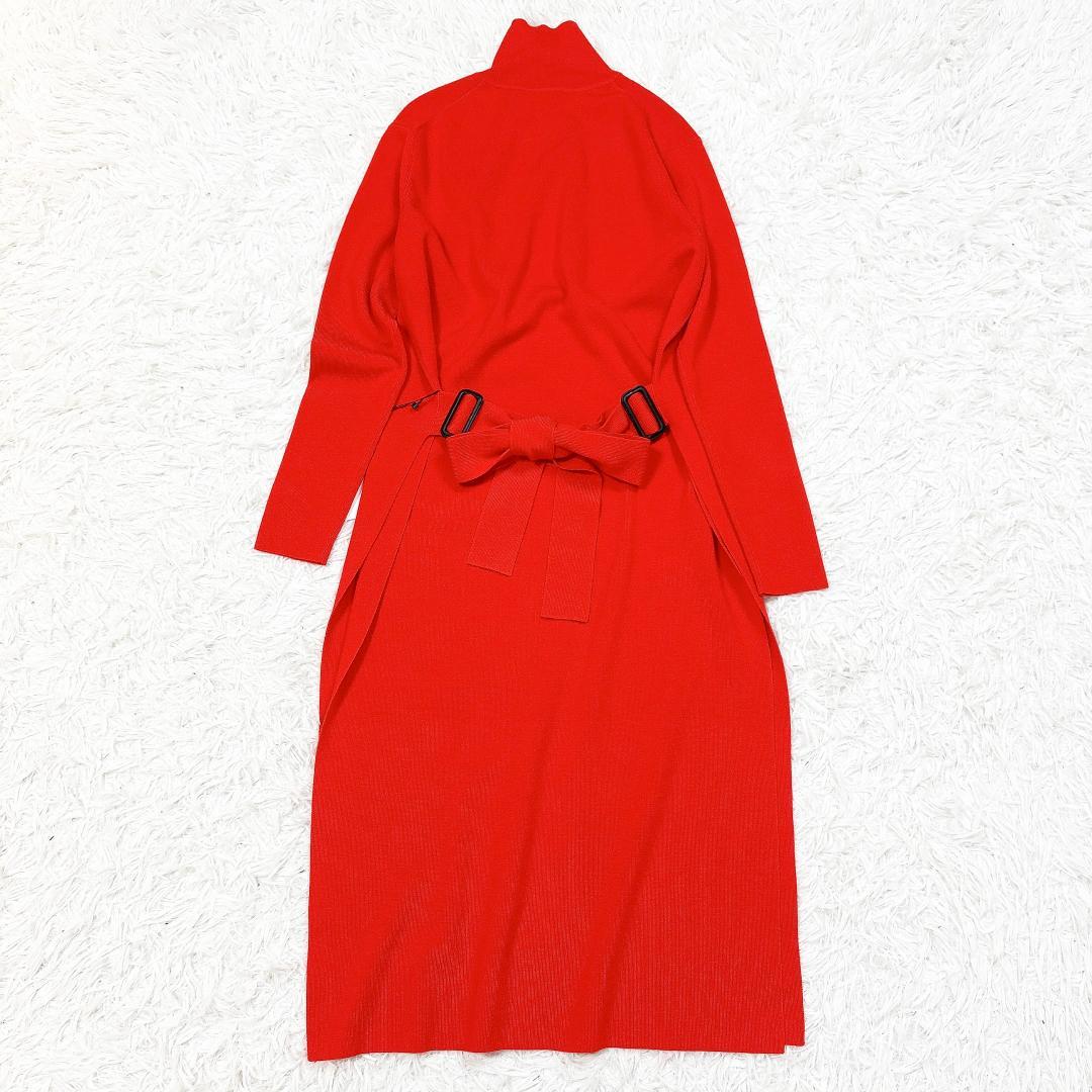 レア【未使用】アドーア クリアウールニットワンピース ハイネック サイドスリット