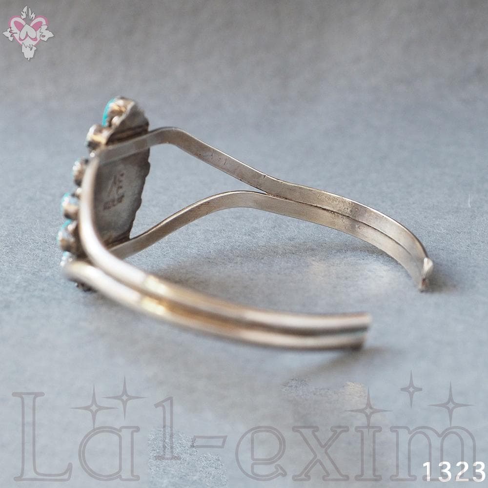 ターコイズ シルバー 刻印 ズニ インディアンジュエリー ブレスレット バングル