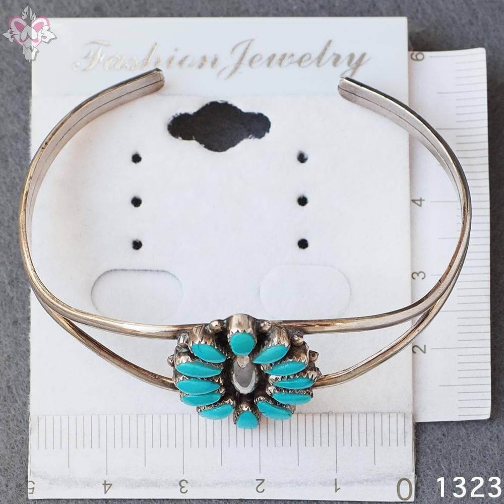 ターコイズ シルバー 刻印 ズニ インディアンジュエリー ブレスレット バングル