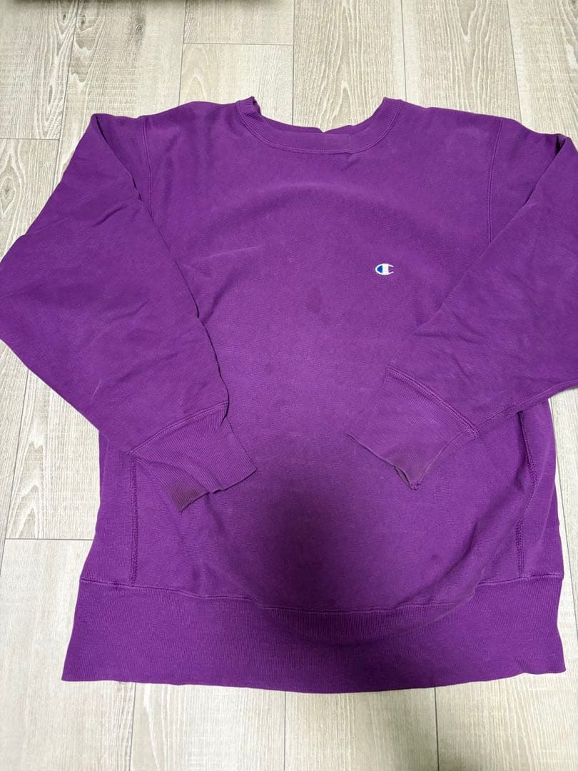 最終値下げ❗️Champion パープル スウェット リバースウィーブ