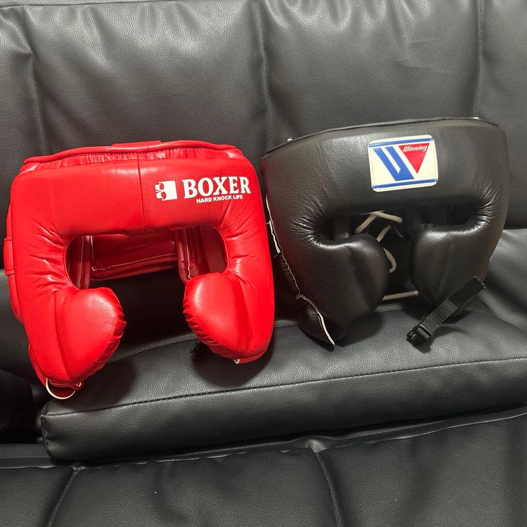 イサミ ボクサーヘッドガードM ウィニング　ヘッドギアフェイスガードL セット